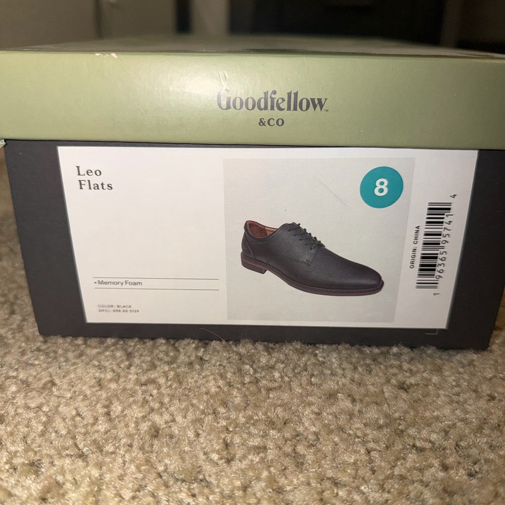 Goodfellow & Co Men’s Leo Flats Lace-Up Dress Shoes - Black